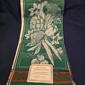 Kitchen Towel 100% Egyptian Cotton Green Vegetable Bouquet NEW